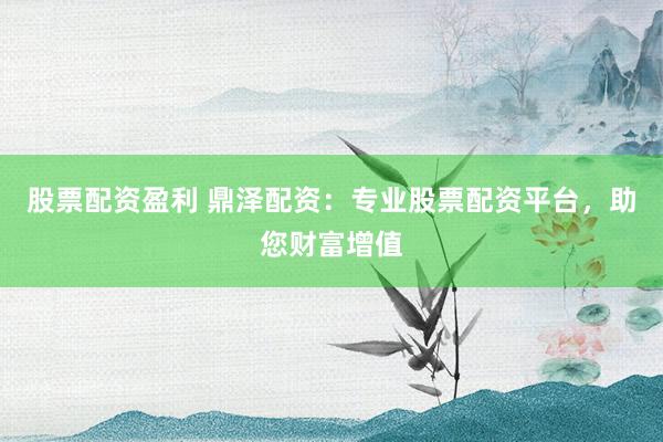 股票配资盈利 鼎泽配资：专业股票配资平台，助您财富增值