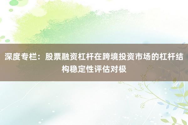 深度专栏：股票融资杠杆在跨境投资市场的杠杆结构稳定性评估对极