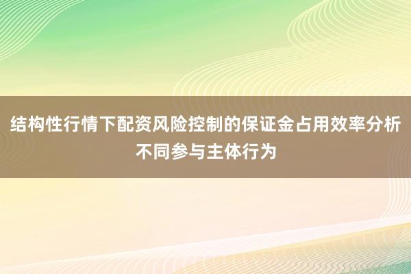 结构性行情下配资风险控制的保证金占用效率分析不同参与主体行为