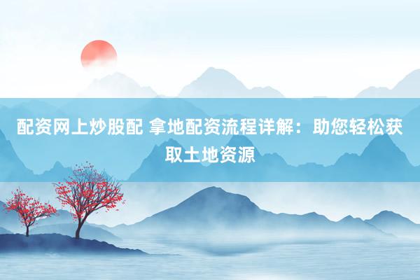 配资网上炒股配 拿地配资流程详解：助您轻松获取土地资源